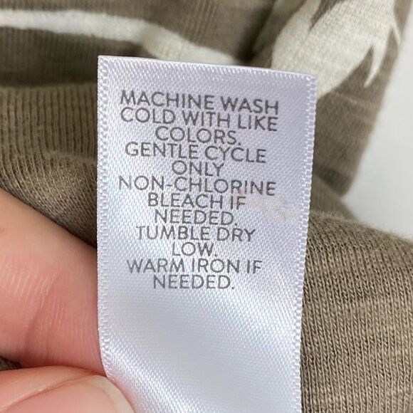 J. Jill Leaf Pattern Pima Double-v Elbow Sleeve Tunic T-shirt Pima Cotton Small - Picture 6 of 8